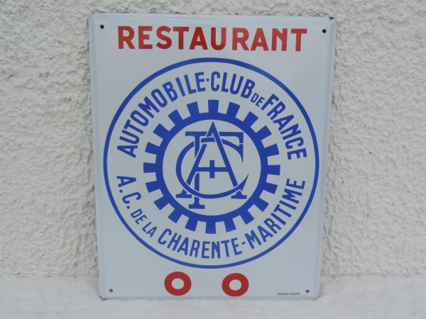 Plaque émaillée Automobile Club de France