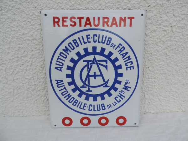 Plaque émaillée Automobile Club de FRANCE