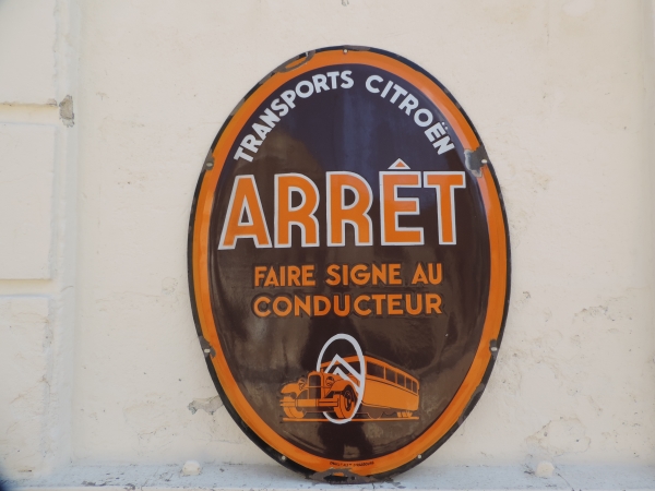 Plaque &eacute;maill&eacute;e Arr&ecirc;t Citro&euml;n