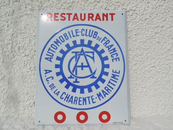 Plaque Automobile Club De FRANCE