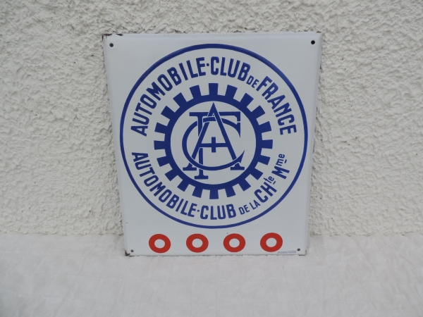 Plaque &eacute;maill&eacute;e AUTOMOBILE CLUB DE FRANCE