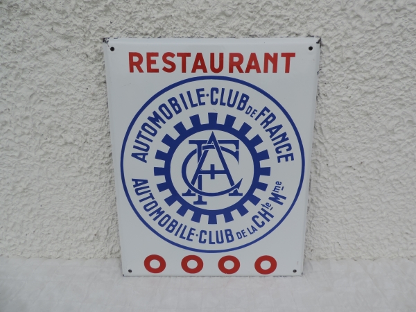 Plaque &eacute;maill&eacute;e AUTOMOBILE CLUB DE FRANCE