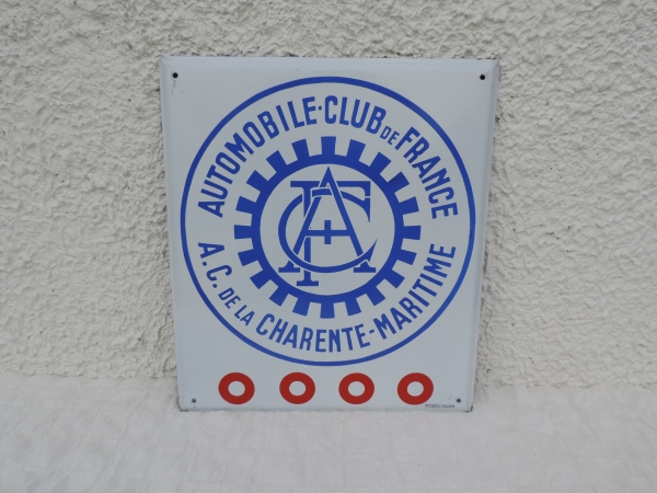 Plaque &eacute;maill&eacute;e AUTOMOBILE CLUB DE FRANCE